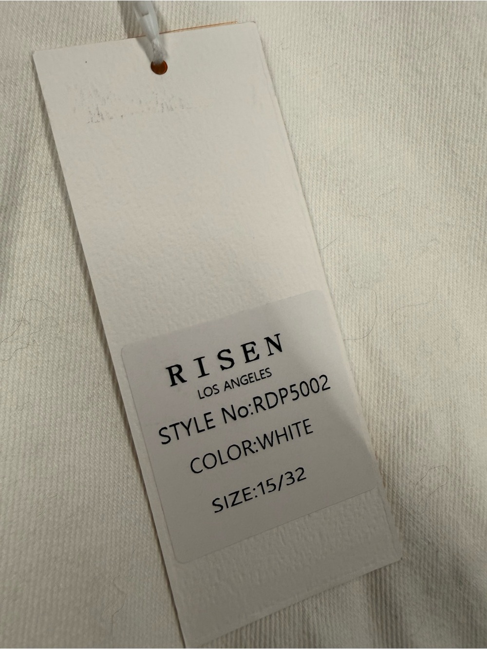 NWT Risen White Distressed Straight Leg Jeans, Size 15/32 - Picture 9 of 12